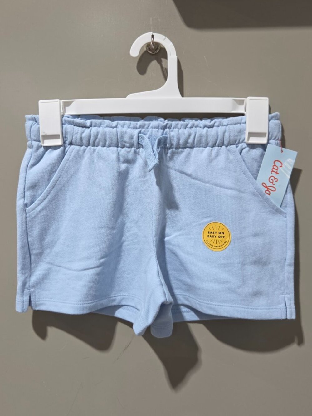 Cat & Jack Light Blue Terry Fabric Casual Shorts w/ Pockets - Girls' Medium 8
